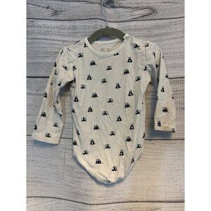 Janie and Jack Panda Long Sleeve Baby Onesie Size 18/24